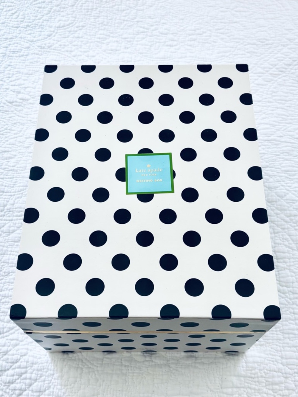 ❗️Kate Spade Nesting Box White with Black Polka Dots